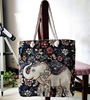 Fashionable ethnic shoulder bag, one-shoulder bag, capacious shopping bag for mother and baby, ethnic style, with embroidery