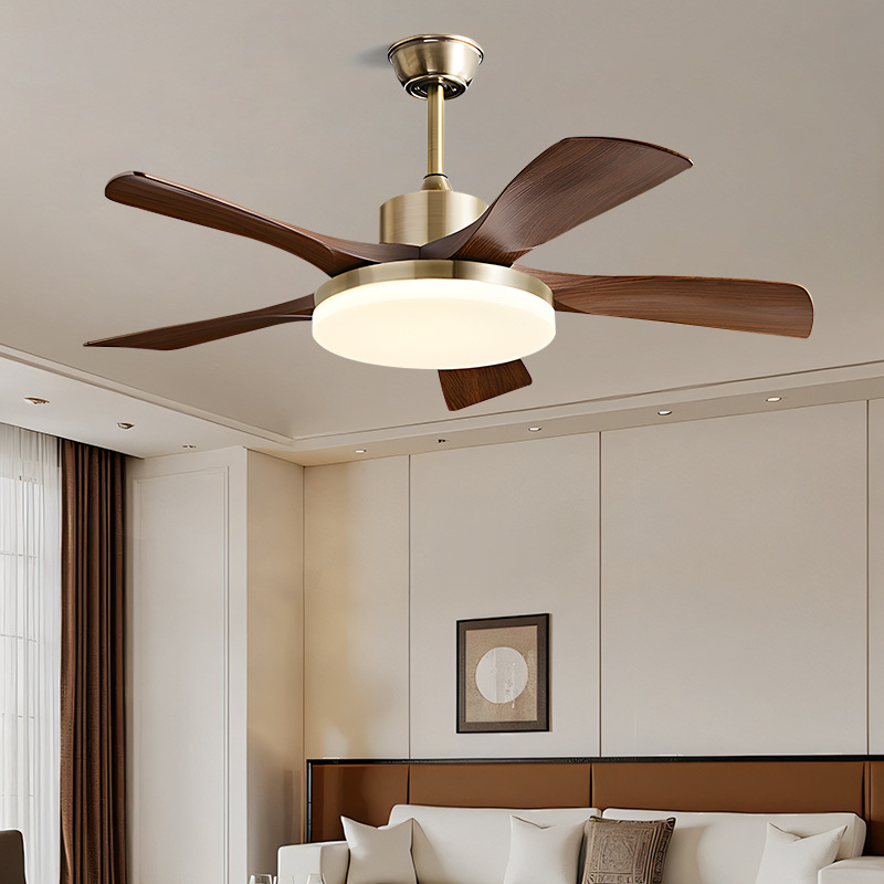 Medieval Style Straight-Blade Fan Lamp, Retro New Chinese Style Ceiling Fan Lamp, Living Room and Dining Room Fan Lamp, Household Large Wind Power Ceiling Fan