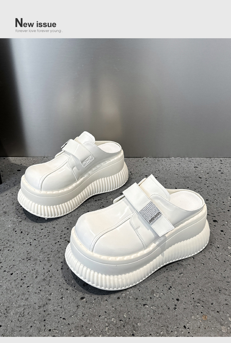 Dikke zolen sandalen dames in de zomer van 2024, nieuwe stijl met sponscake dragen buiten halve teen voor het vergroten_voghion.com