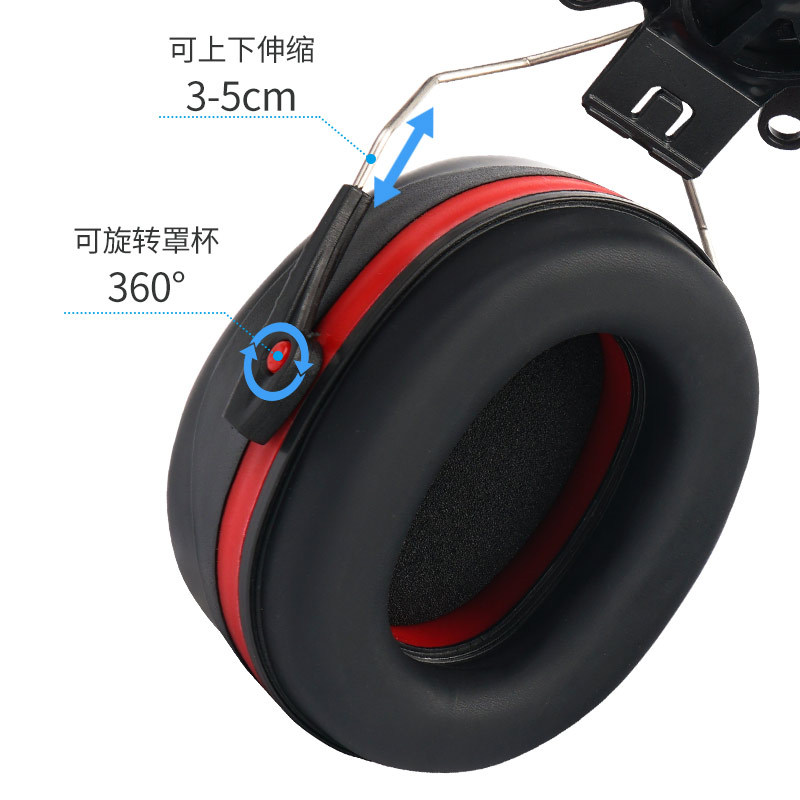 Orejeras de Protección para Casco Industrial de ABS, Reducción de Ruido SNR 30dB, para Fábricas y Obras