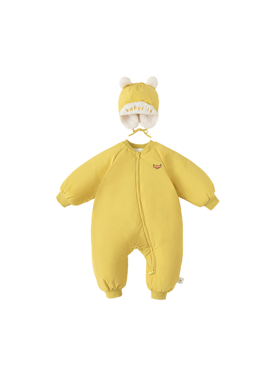 Youbao ropa para niños chaqueta de plumón para niños plumón de pato blanco bebé cremallera oblicua chaqueta de plumón de dibujos animados sombrero DY-1105