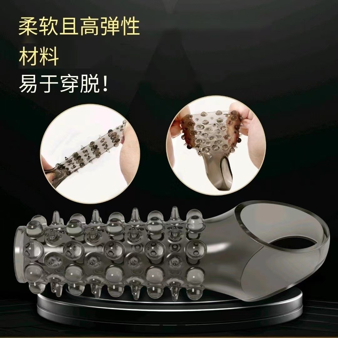 Burr Bead Explosion Bead Set, Transparent Black TPE Anal Bead Toy for Adults — detail image 7