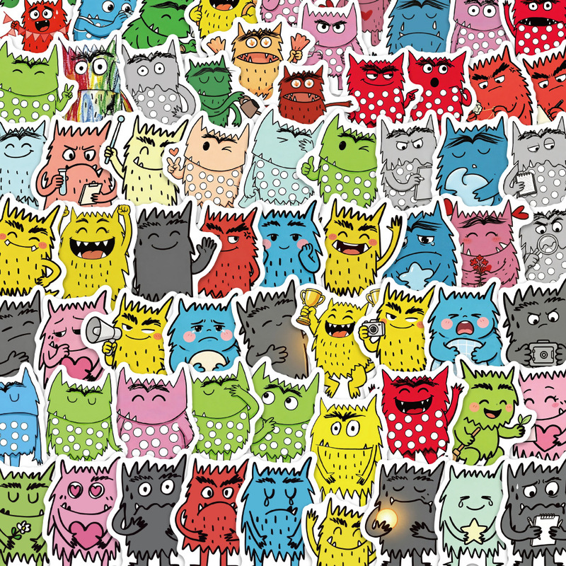 80 pieces of funny cartoon monster stickers for cross-border decoration of luggage, water bottles, and cars, wholesale 80 pieces of funny cartoon monster stickers for cross-border decoration of luggage, water bottles, and cars, wholesale