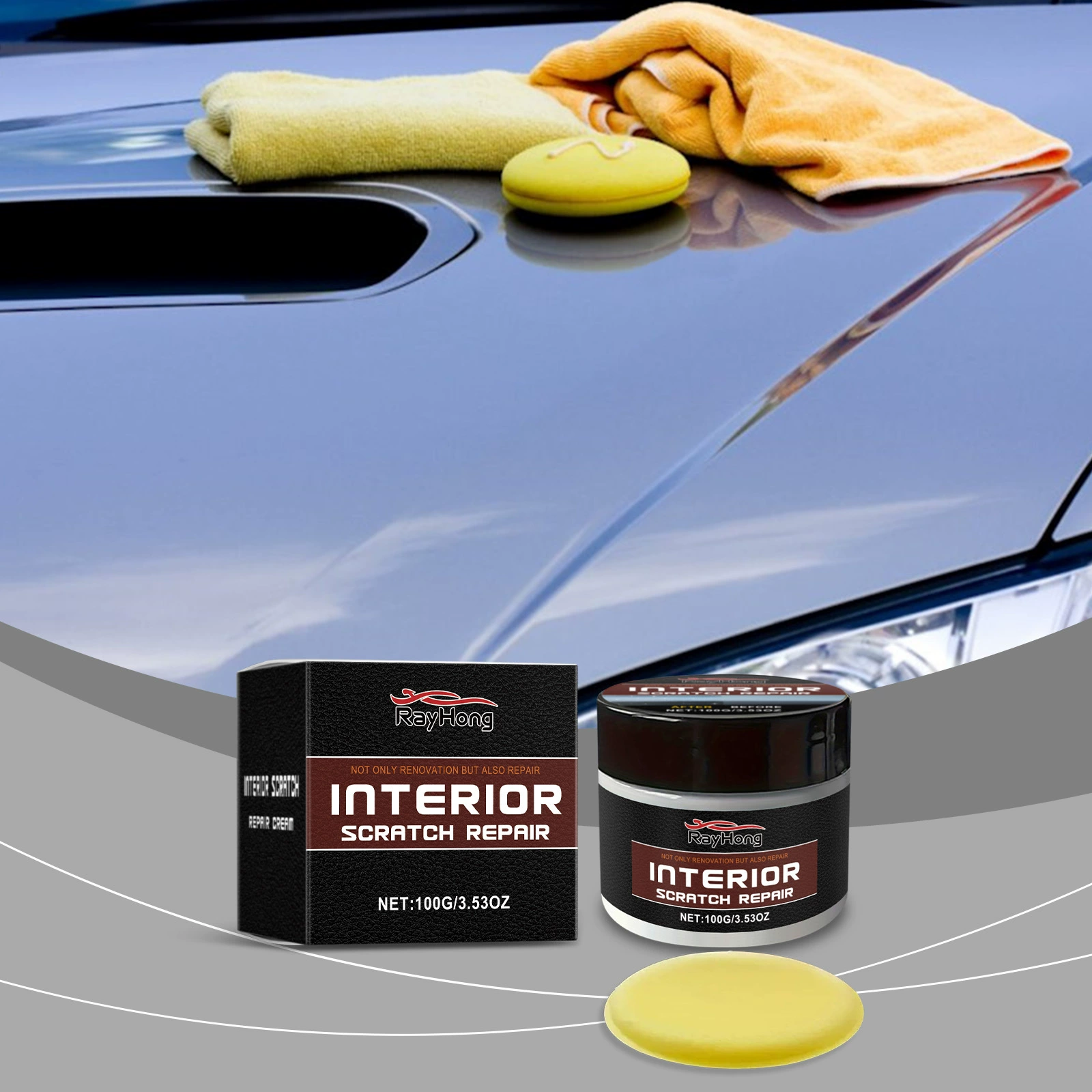 RAYHONG Автомобильный воск для ухода за царапинами Автомобильный полированный чистящий дезактивационные царапины с покрытием Воск для ухода
