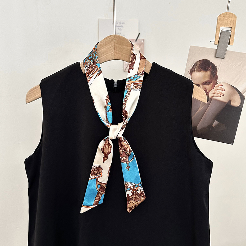 Bufanda de seda, tira larga, sentido de alta gama, nueva moda, todo-fósforo, diadema, cinturón para el cabello, bolso para el cabello, cinturón para el pañuelo multiusos