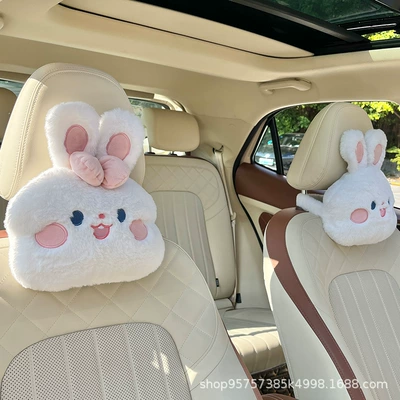 Headrest – Waist Pillows, Girls' Car Sets - cream-bunny-headrest-2-piece-set-no-specifications