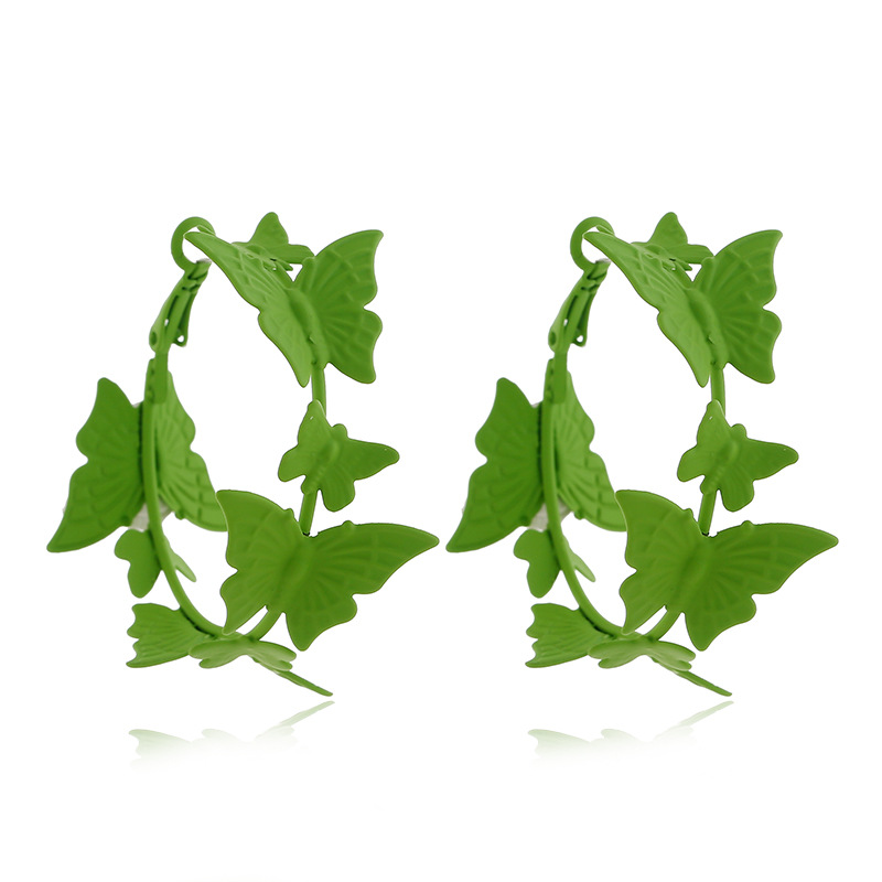 Fashion Creative Geometric Simple  Butterfly Spray Paint Alloy Earring