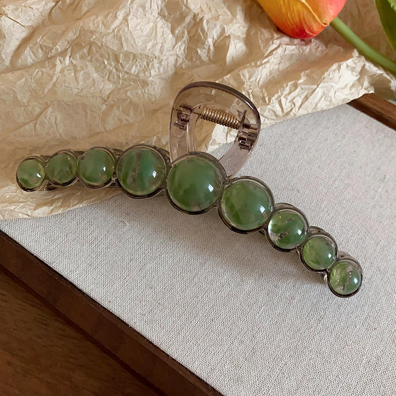 Carpeta de agarre de palabra redonda de color café, clip de tiburón de pelo de disco de alta gama retro, personalidad simple y de moda, nueva horquilla, accesorios para el cabello