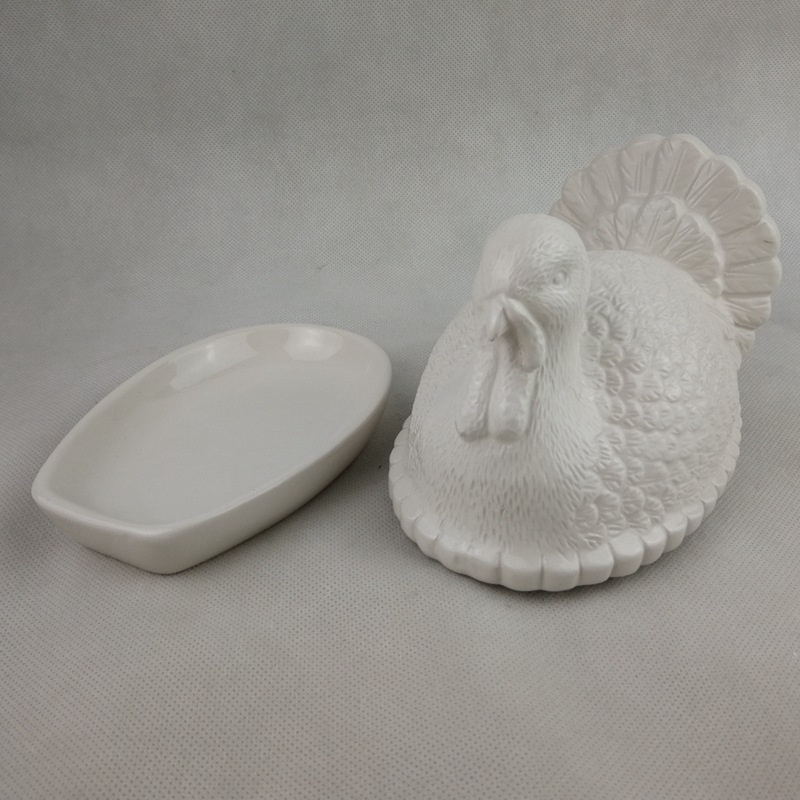 Acción de Gracias Salero de pimienta de cerámica en forma de pavo Tarro de condimentos de comercio exterior transfronterizo Tarro de salsa de cubo Tarro de salsa