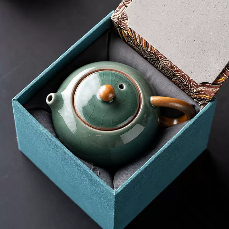 汝窑西施壶高颜值茶壶正品办公室简约泡茶壶公司商务活动伴手礼