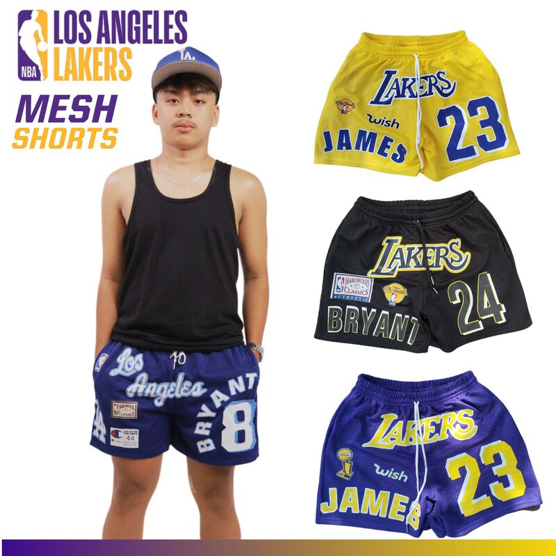 3D Digital Printing Men's Breathable Sports Beach Pants Sports Los Angeles Lakers Men's Mesh Shorts