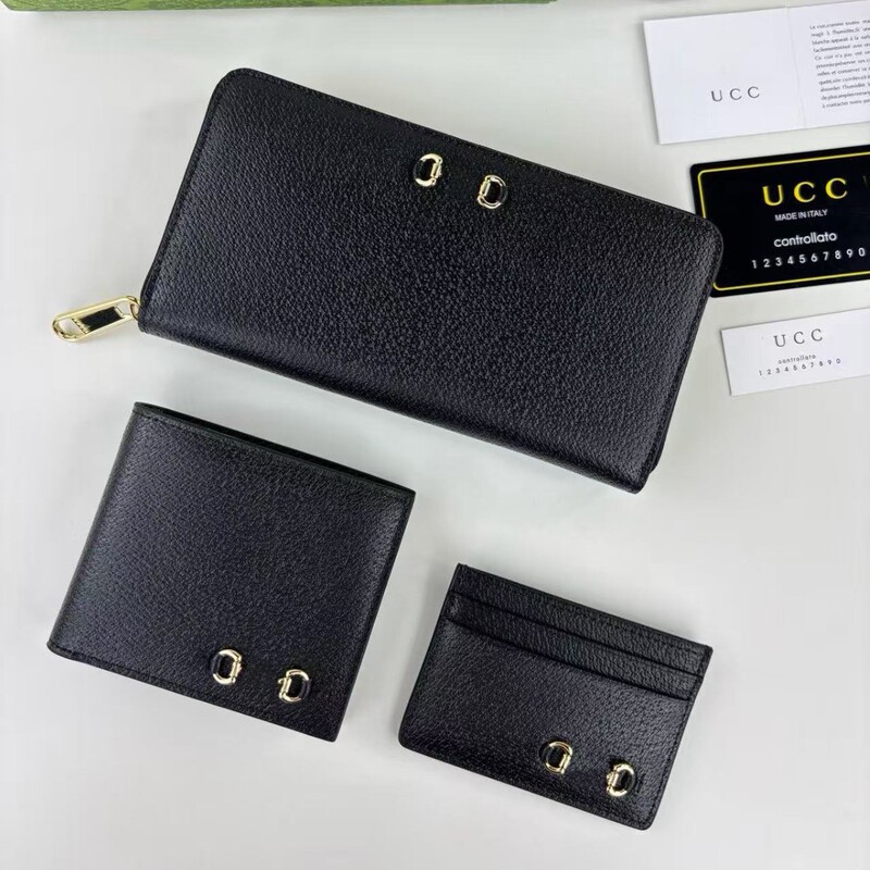 Gg Genuine Leather Wallet New Model Large Capacity First-Layer Cowhide Multi-Card Slot Soft Leather Wallet 456117 Exclusively for Cross-Border Men