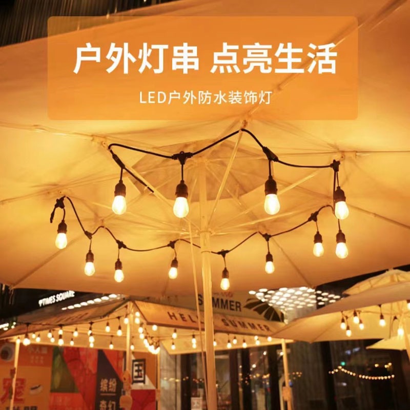 Camping Fairy Lights Outdoor Waterproof String Lights E27 Outdoor Waterproof LED Strip Wedding Festival Garden Decor Camping Lantern String