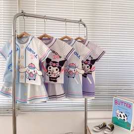 女童夏季短袖运动2025新款儿童女孩夏款中小童套装卡通可爱T恤裙