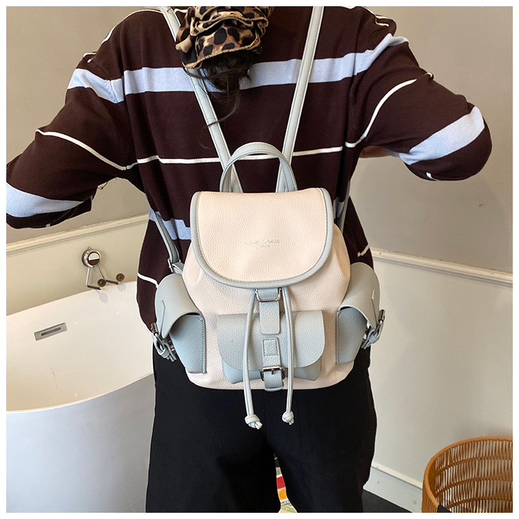 Backpack Women's Casual Versatile Niche Design Backpack Travel Color Blocked Small Backpack_voghion.com