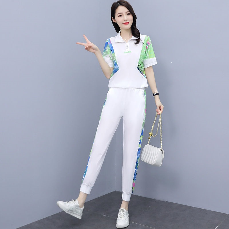 Women's Slimming Sports Suit Set Fashionable Casual Two Piece Set With Top And Jogger Pants For Summer_ecoleips.com