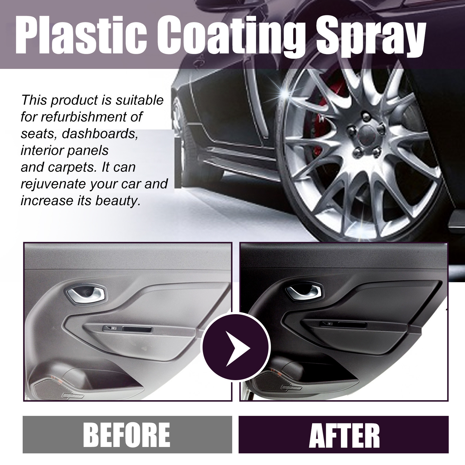Rayhong Car Plastic Spray Car Interior Seat Dashboard Cleaning and Refurbishment Cleaner