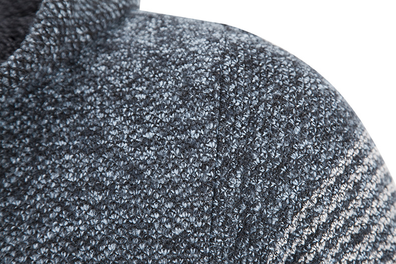 2024 Höst/Vinter Ny Kofta Trendig Färgblockerad Stickad Tröja Med Huva Stor Avslappnad Herrkappa_voghion.com