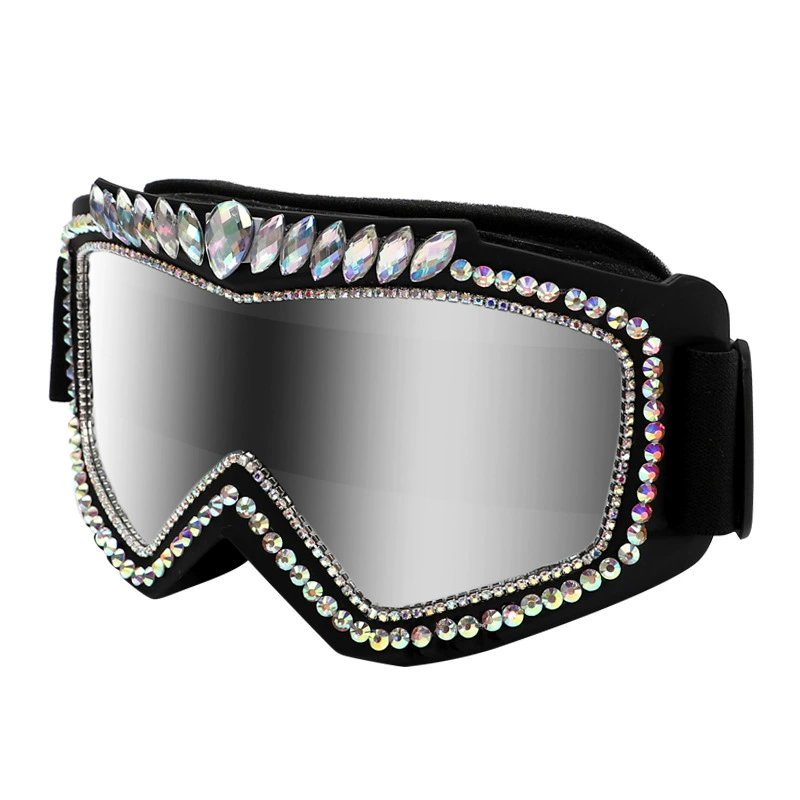 Cross -border spot music festival carnival steam race Bo punk ski rider inlaid diamond fantasy colorful mirror