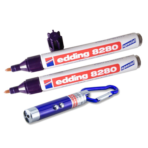 Wholesale German Edding 8280 Adhesive Waterproof UV Invisible Anti-Counterfeiting Pen UV Marker Pen Stealth Pen