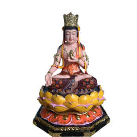 河南佛像批发厂家 树脂玻璃樟木佛像图片 真金彩绘观世音佛像