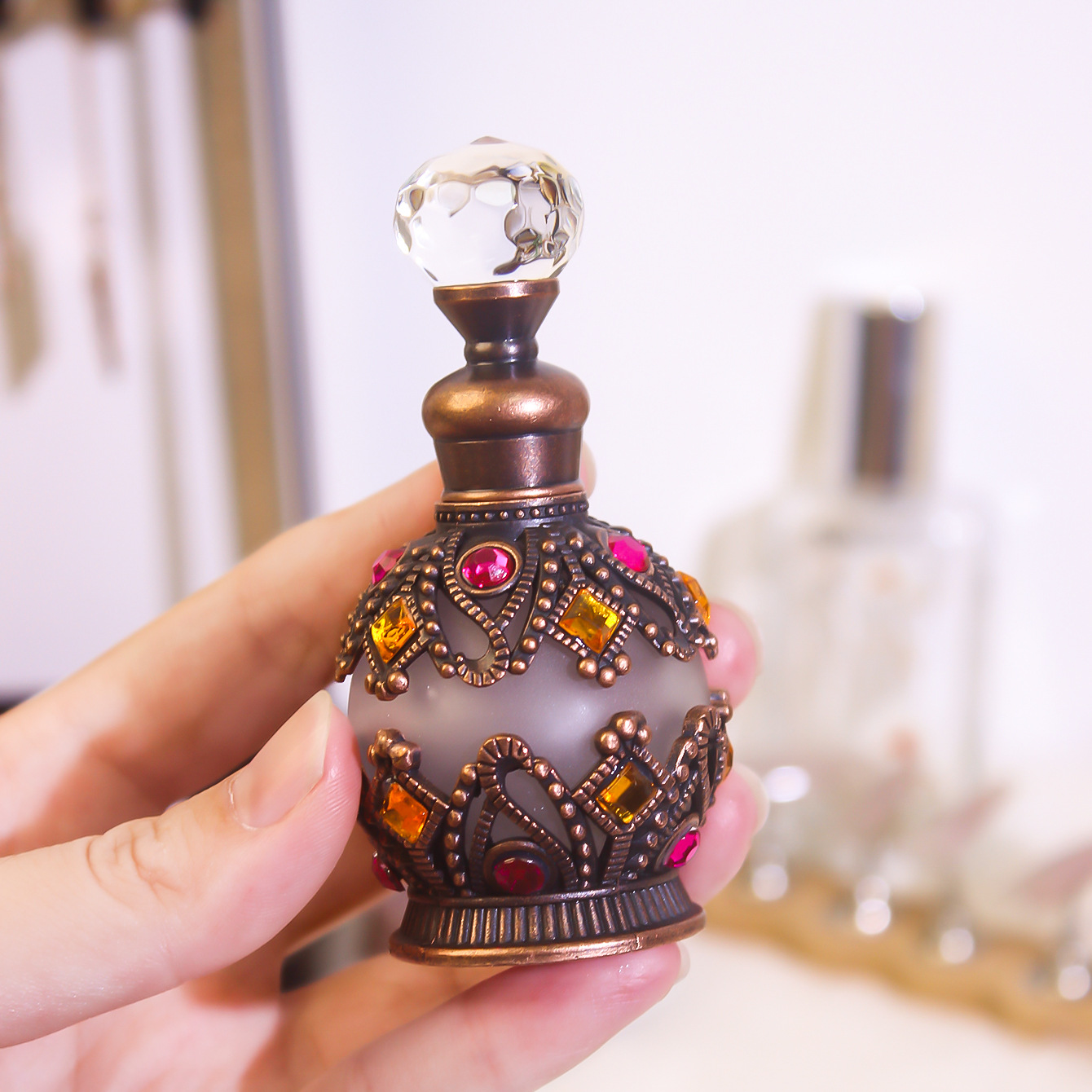 Dubai Arabia 15ml botella de perfume de aceite esencial botella de vidrio botella de perfume