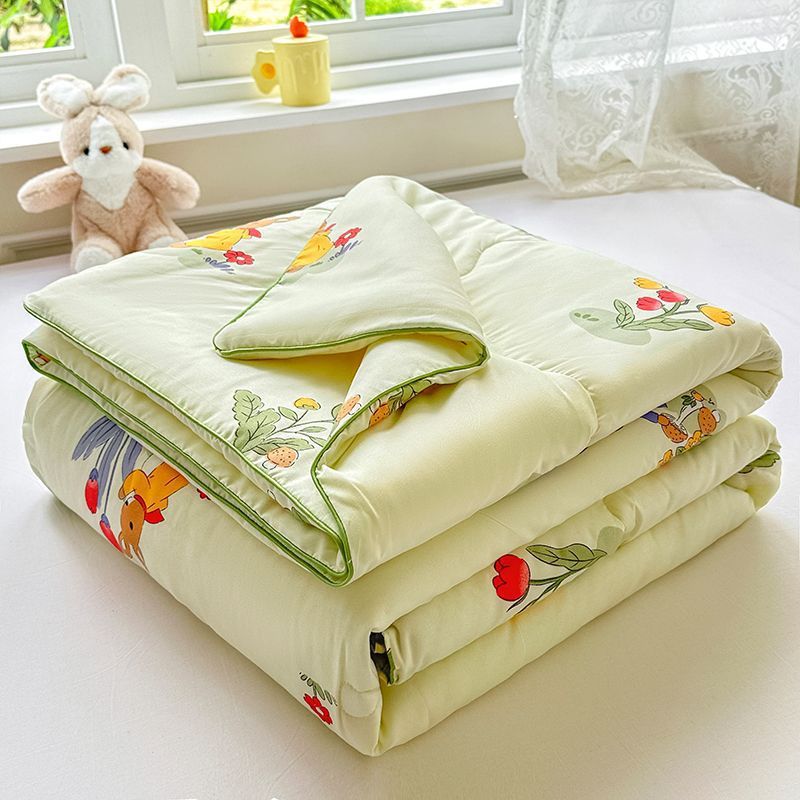 Fibra de soja edredón de verano de oficina aire acondicionado edredón de verano frío edredón de cama de dormitorio de estudiantes de doble piel simple