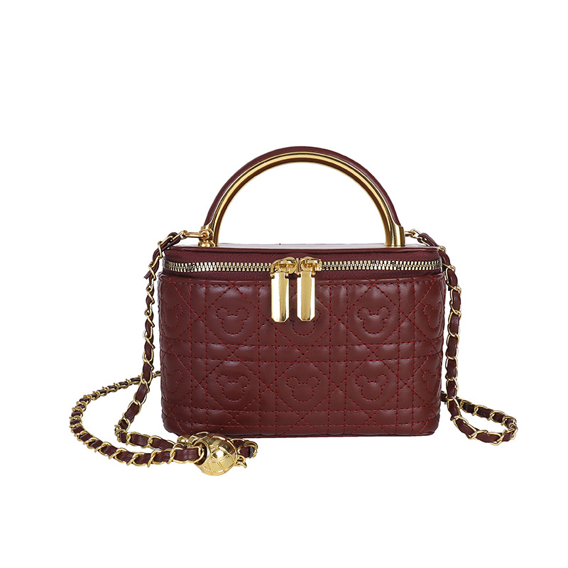 Bolso de mujer de comercio exterior nueva moda caja de mano bordada de diamante bolso cuadrado de oro cadena bolso de hombro
