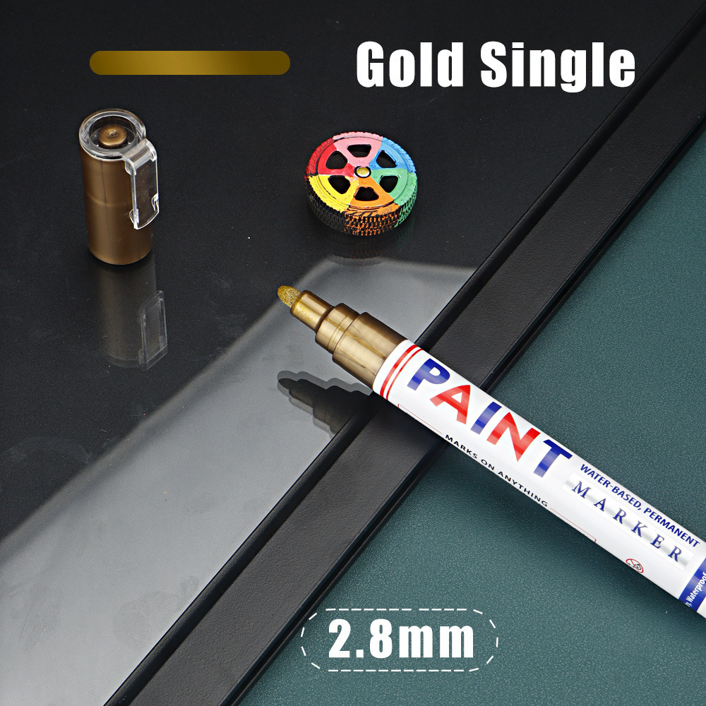 Pluma de pintura transfronteriza impermeable no se desvanece marca de secado rápido para neumáticos de automóviles muebles de estala de pintura de reparación