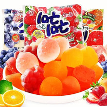 韓國進口LOTTE樂天水果味軟糖整盒12包橡皮糖QQ糖休閑零食