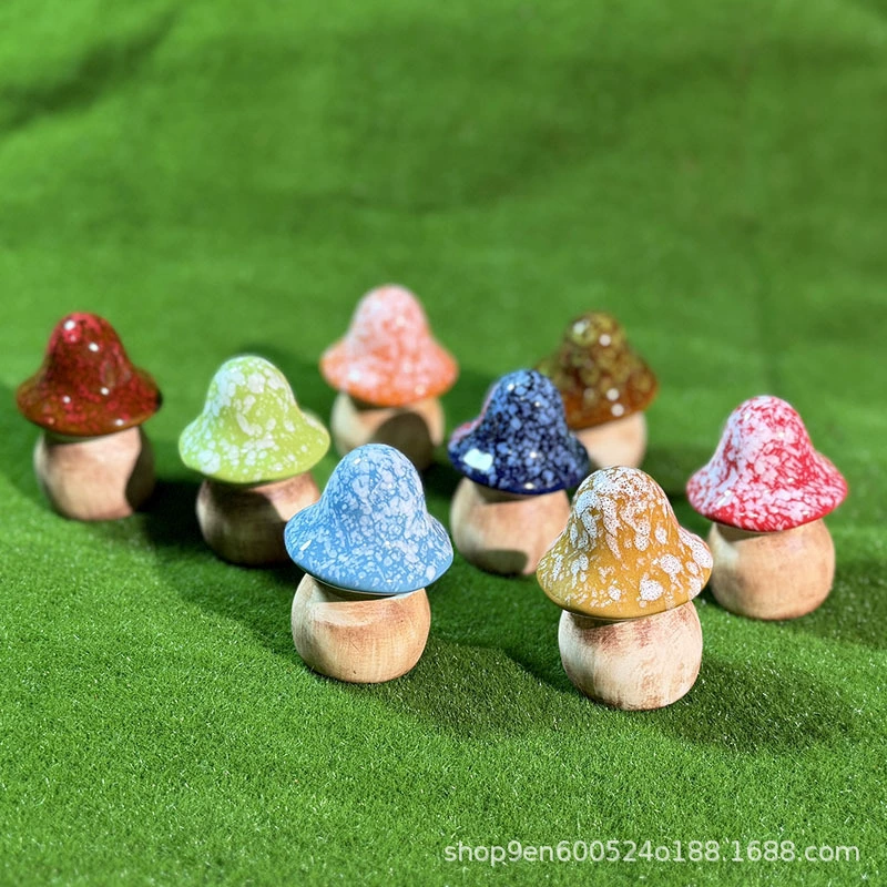 Трансграничное садоводство цветочные горшки аксессуары керамические грибы имитация печи переменные глазури милые креативные ювелирные изделия ручной работы производители оптом