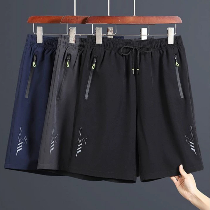 Cross-Border Aliexpress Amazon Foreign Trade European Size Quick-Drying Shorts Thin Sports Summer Men's Casual Shorts Ice Silk