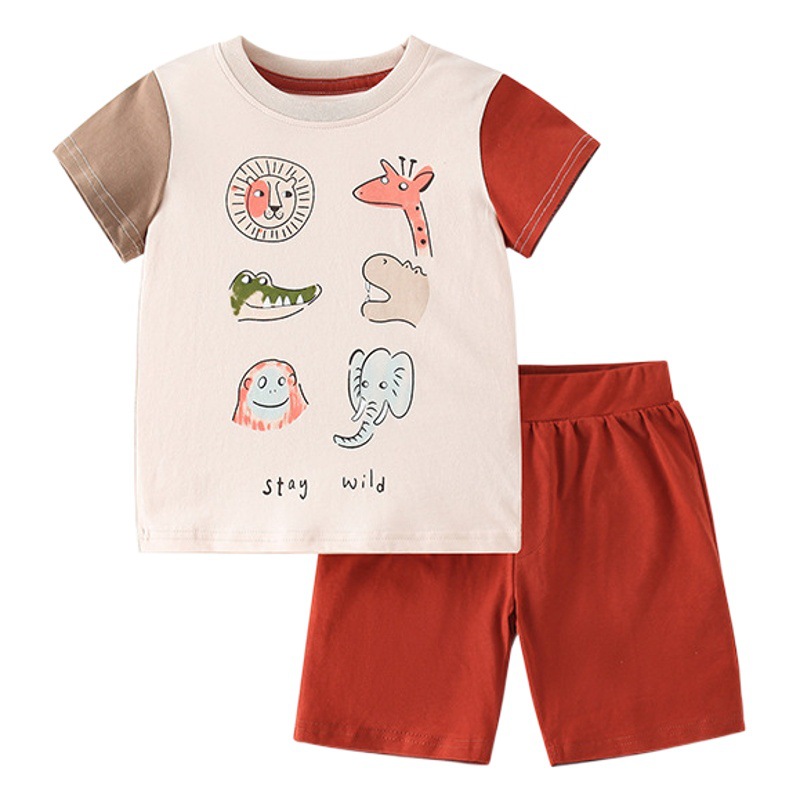 Malwee niños traje ropa de verano nuevo europeo y americano guapo bebé de dos piezas de manga corta ropa para niños