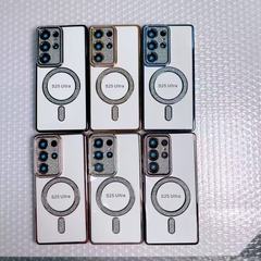 Samsung S25Ultre 携帯電話ケースに適したグリッター磁気ワイヤレス充電新しい S24Ultre 透明 s23/セット