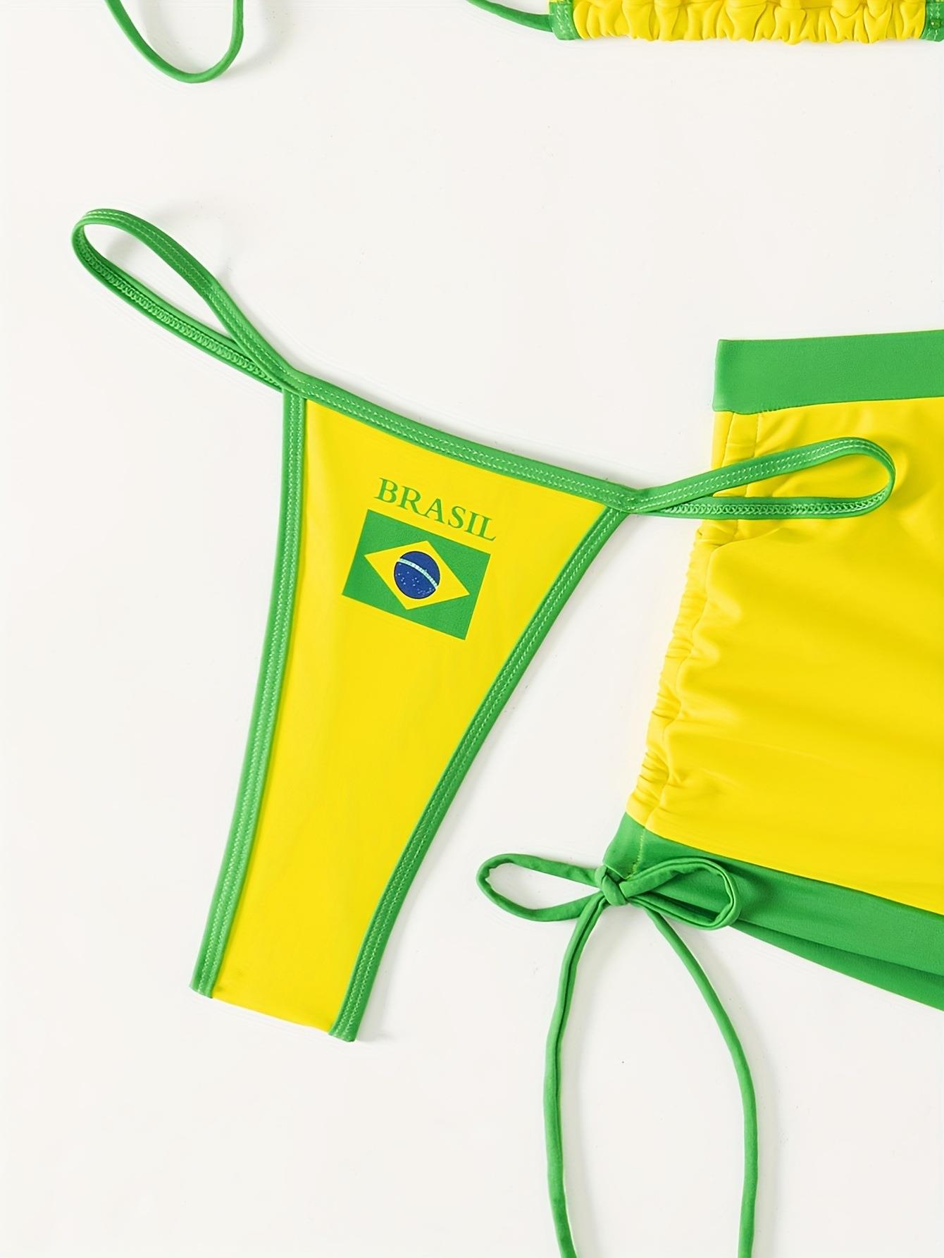 Set bikini tre pezzi color block costume da bagno sexy_voghion.com