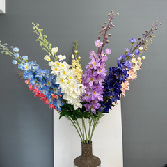 胖飛燕草仿真花新款大紫羅蘭婚禮堂吊頂裝飾假花婚慶插花挑高花材