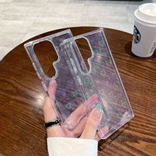 适用三星S26手机壳透明炫彩S25ultra防摔S24镭射小爱心手机套批发