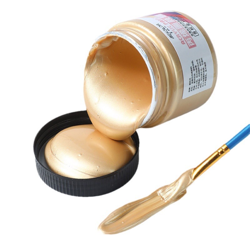 Pearl Acrylic Paint Gold Silver Metallic 100ml Pearl DIY Waterproof Acrylic Painting Paint Factory D