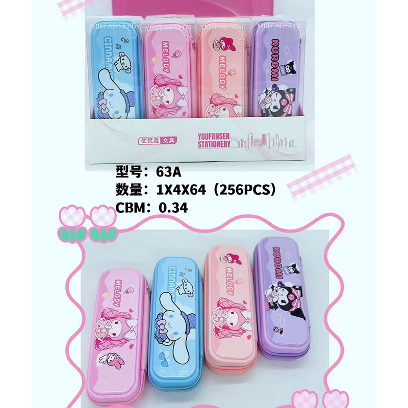 Caja de lápiz creativa caja de papelería de dibujos animados caja de lápiz de arena movediza de aceite de PVC estudiante de gran capacidad bolsa de lápiz al por mayor