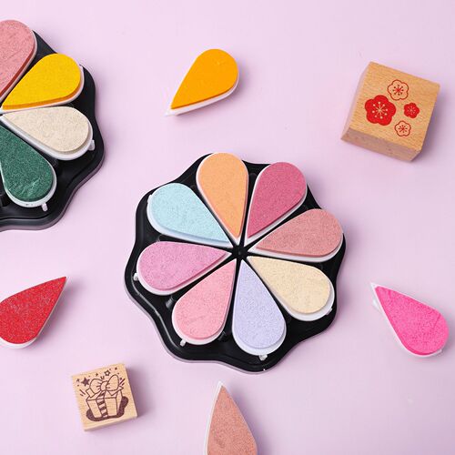 Metallic ink pad DIY handmade rubber stamp ink pad 8-color petal ink pad 36 combinations