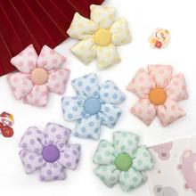 圆点布艺充棉五瓣花diy服装配饰头饰胸花背包鞋子窗帘袖套围裙配