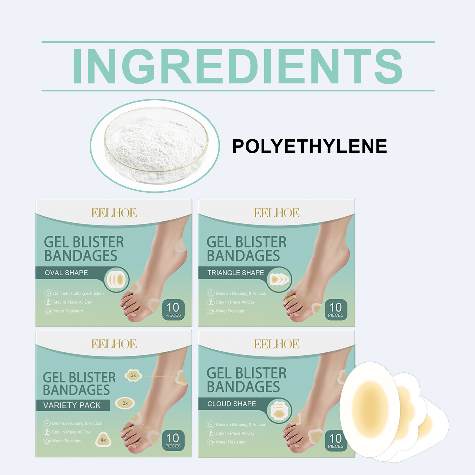 EELHOE blister bandage, foot breathable, light, dry, portable, comfortable and stable foot skin care bandage_voghion.com