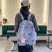 书包潮韩版印花涂鸦高中学生大容量个性双肩包初中生大学生背包