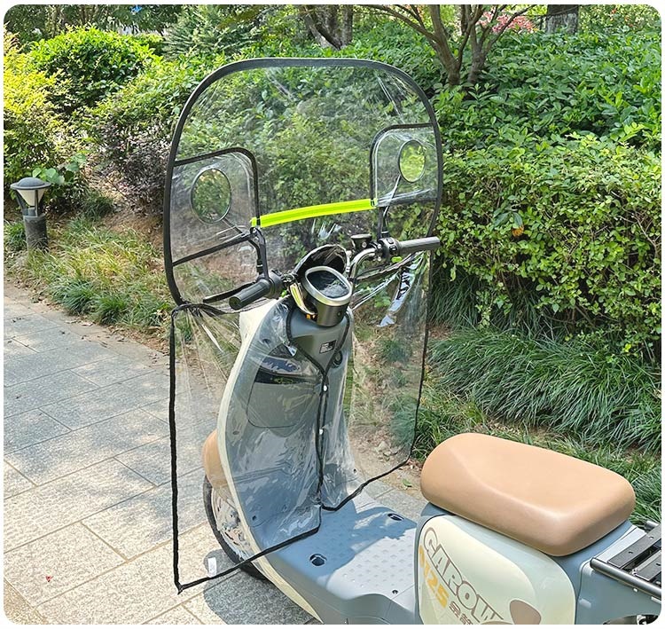 Suitable for electric vehicle windshields, transparent rainproof and windproof cover, winter cold protection, widened electric motorcycle windshield