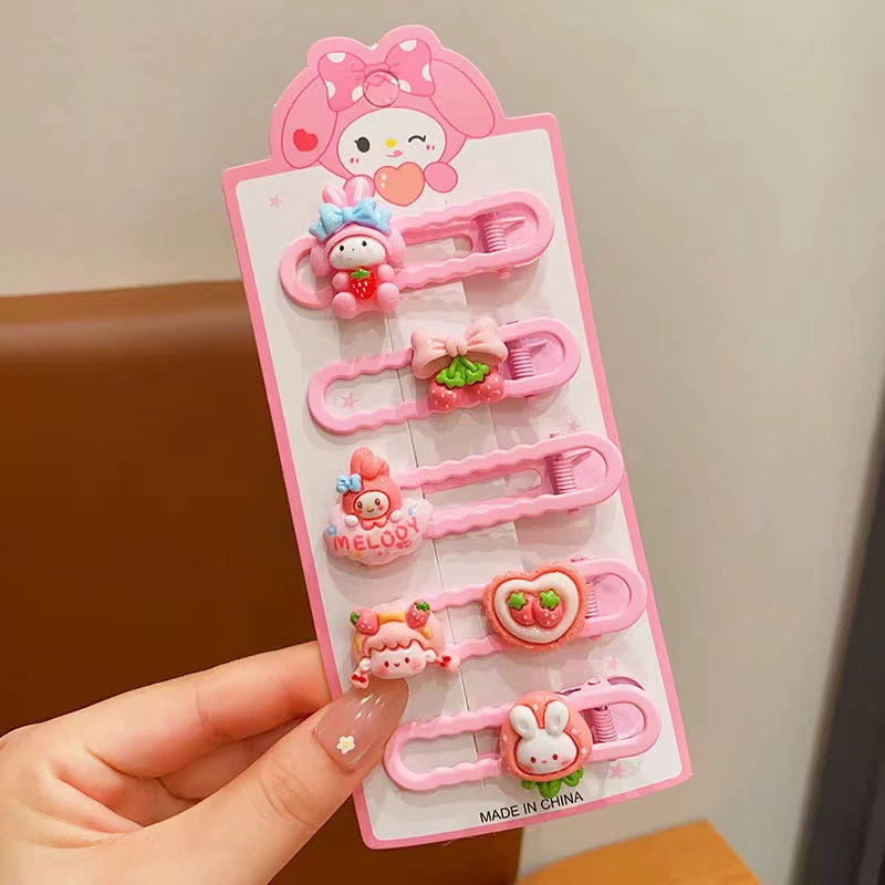 Набор аксессуаров для волос (Hello Kitty) — 10 штук милых японских мультяшных заколок, шпильки и резинки, розовый