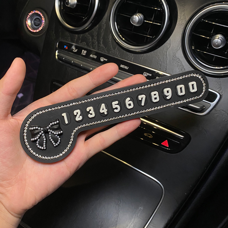 Placa de estacionamiento temporal para automóvil, placa de matrícula, decoración, transferencia creativa de automóvil, tarjeta de automóvil, placa de teléfono, automóvil de dama linda