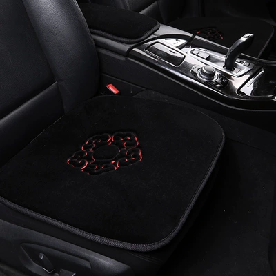 Car Cushion Winter Pure: Wool pad - rising-sun-and-xiangyun-2-single-seats-pure-black