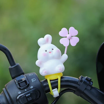 Cartoon Animal Riding Rearview Mirror – Car ornaments - windmill-bunny