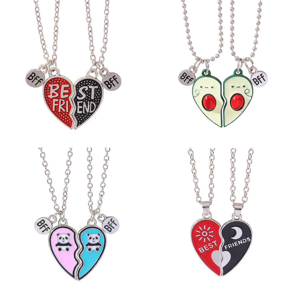 16g Weight Zinc Alloy Pendant Material Pendant Necklace Classification Zinc Alloy Chain Material cable chain Chain Type 1 Set Quantity Holiday, Daily Occasion Alloy Material Valentine'S Day Festival Letter, Heart Shape Pattern All Seasons Season Unisex Gender Enamel Design Cute Style Cute Letter Heart Shape Alloy Cable Chain Pendant Necklaces Wholesale 1