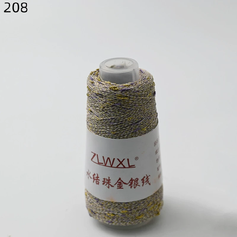 Woven silk threads handmade, 50 gram, gold and silver